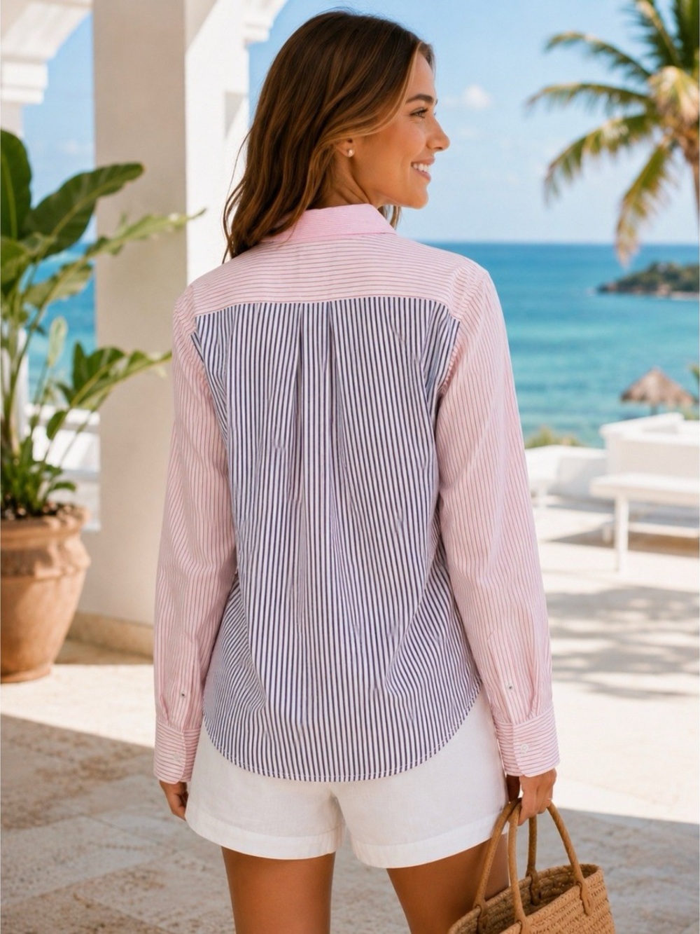 J.Crew Pink Striped women’s Dress Shirt